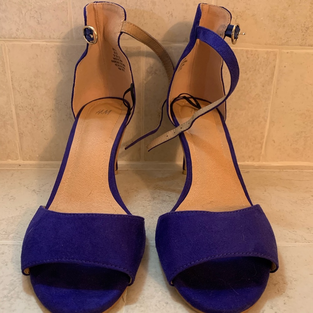 Royal Blue Velvet Swede Heels